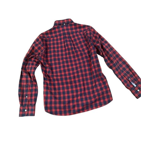 Bonobos Navy Blue and Red Plaid Casual Button Down Size Medium slim fit - Picture 8 of 9